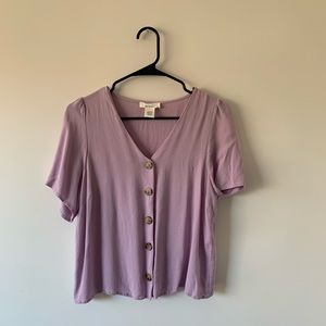 Purple Button up T-shirt